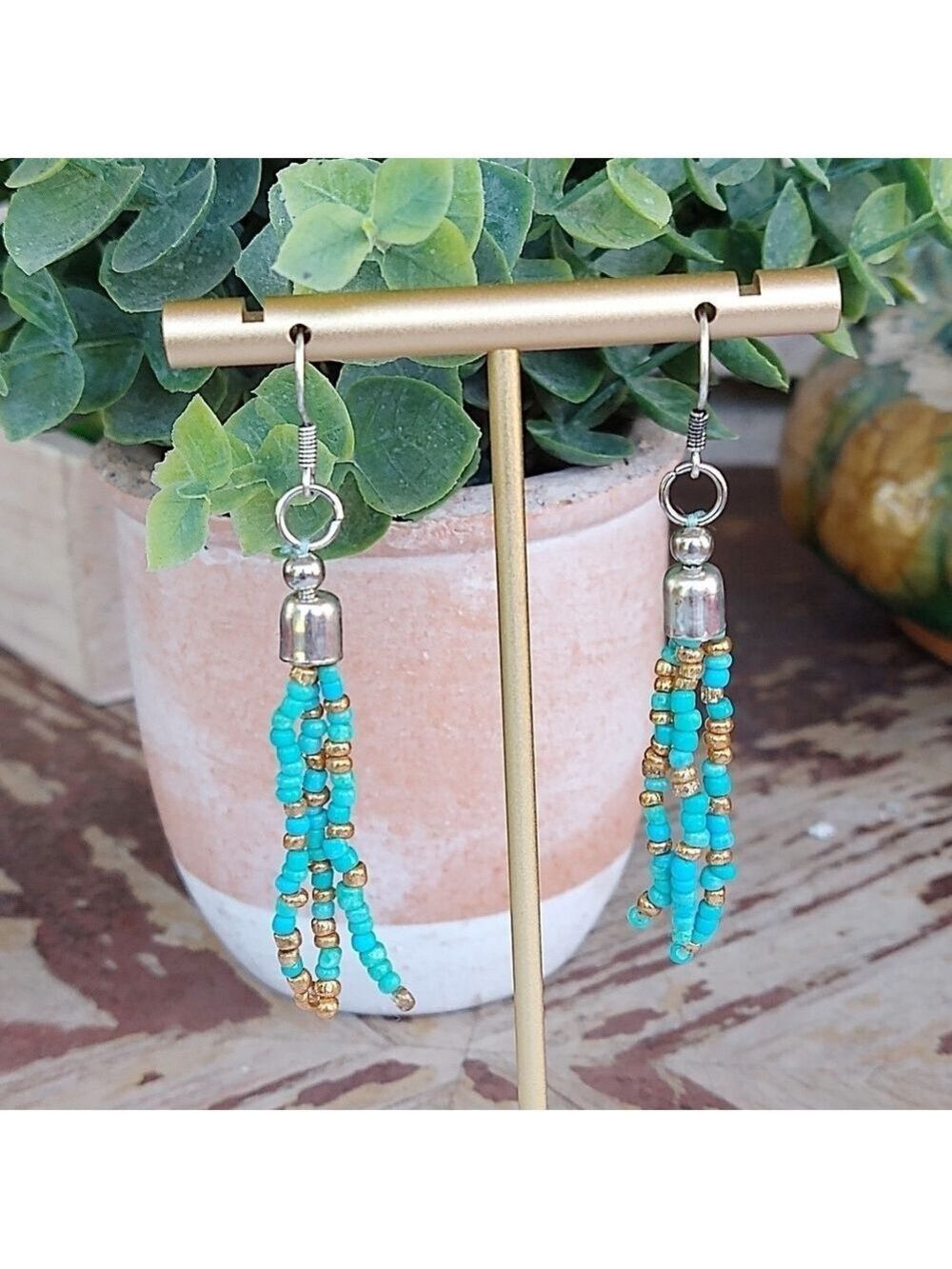 New Faux Turquoise Seed Beads Necklace Set ♥️ - Picture 6 of 7